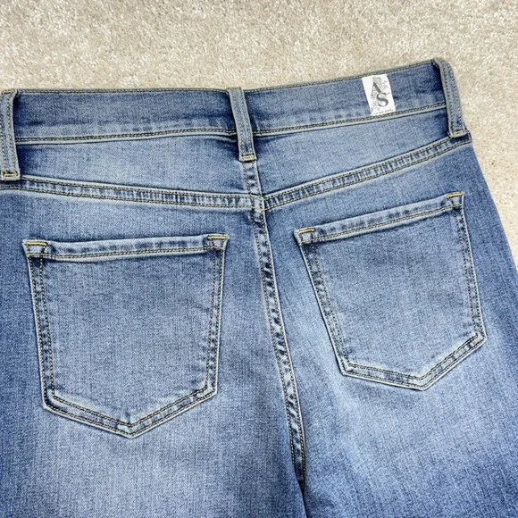 Altar'd State Jeans Womens 26 Blue High Rise Distressed Straight Raw Hem Denim - Picture 5 of 11